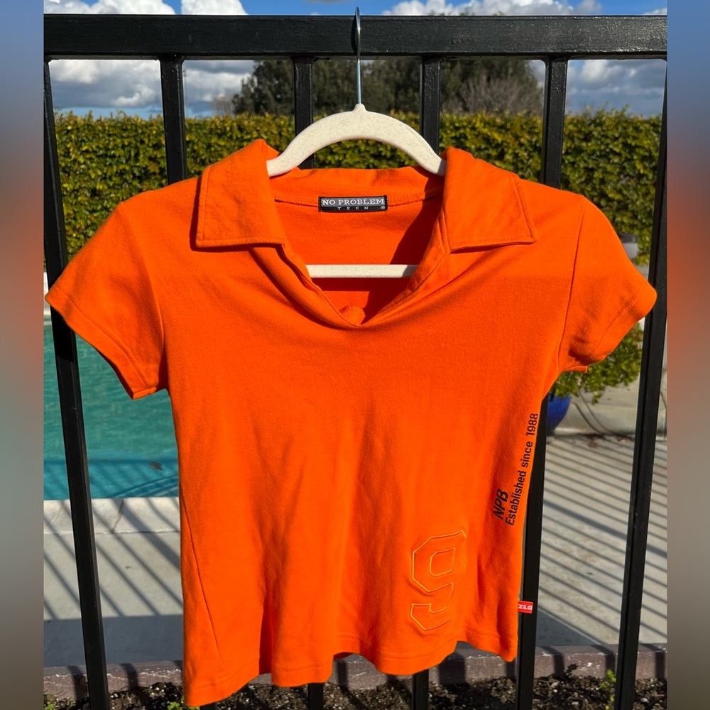 orange y2k baby tee